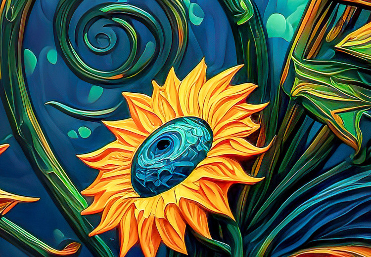 Cartel Sunflowers at Night - A Composition of Flowers Inspired by Van Gogh’s Style 151148 additionalImage 3