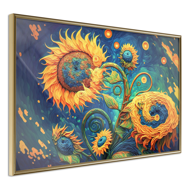 Cartel Sunflowers at Night - A Composition of Flowers Inspired by Van Gogh’s Style 151148 additionalImage 7