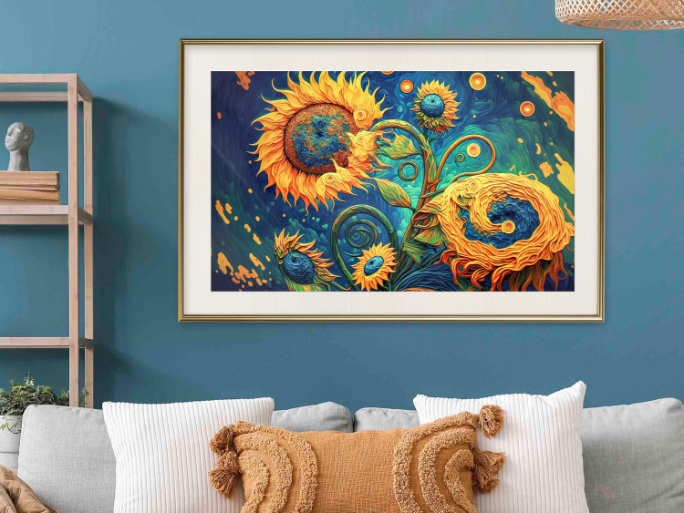 Cartel Sunflowers at Night - A Composition of Flowers Inspired by Van Gogh’s Style 151148 additionalImage 24