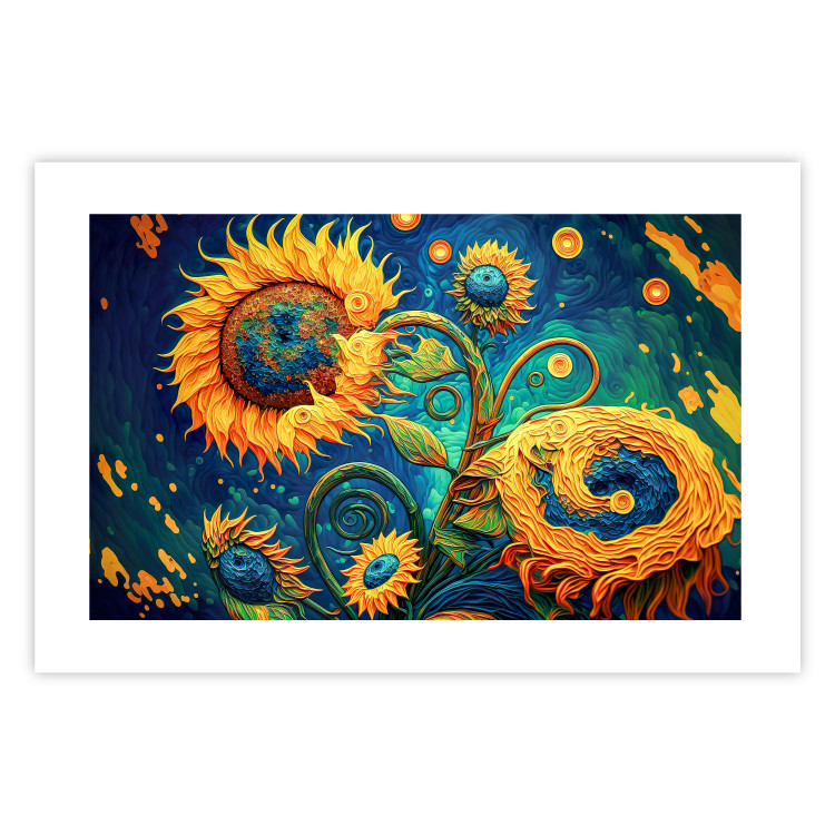 Cartel Sunflowers at Night - A Composition of Flowers Inspired by Van Gogh’s Style 151148 additionalImage 16