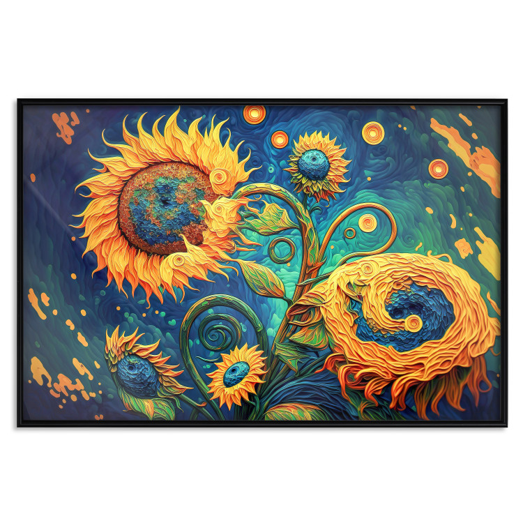 Cartel Sunflowers at Night - A Composition of Flowers Inspired by Van Gogh’s Style 151148 additionalImage 23