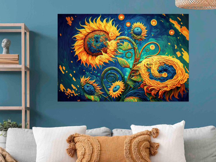 Cartel Sunflowers at Night - A Composition of Flowers Inspired by Van Gogh’s Style 151148 additionalImage 10