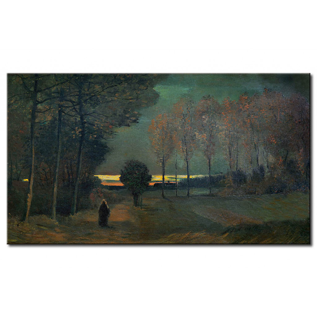 Schilderij  Vincent Van Gogh: Autumn Landscape In The Evening