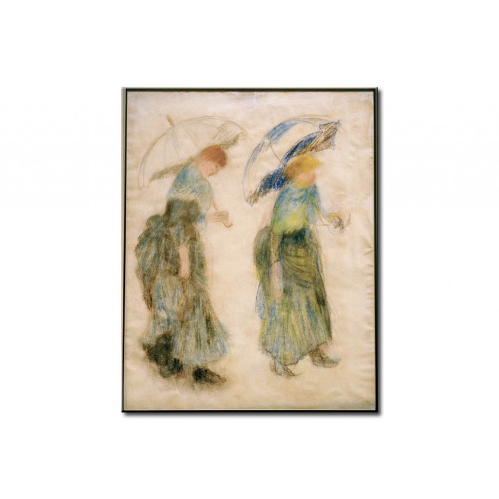 Schilderij  Pierre-Auguste Renoir: Mädchen Mit Regenschirm