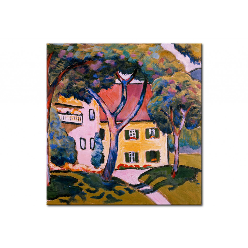 Schilderij  August Macke: House In A Landscape