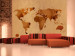 Wall Mural World of Coffee - abstract world map with stains on a sandy background 59948