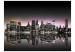 Fototapeta Nowy Jork - nocna panorama z odbiciem lustrzanym i kolorową poświatą 61648 additionalThumb 1