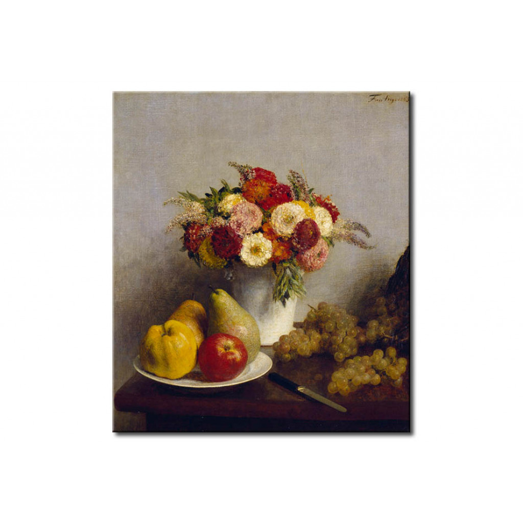 Schilderij  Henri Fantin-Latour: Fleurs Et Fruits