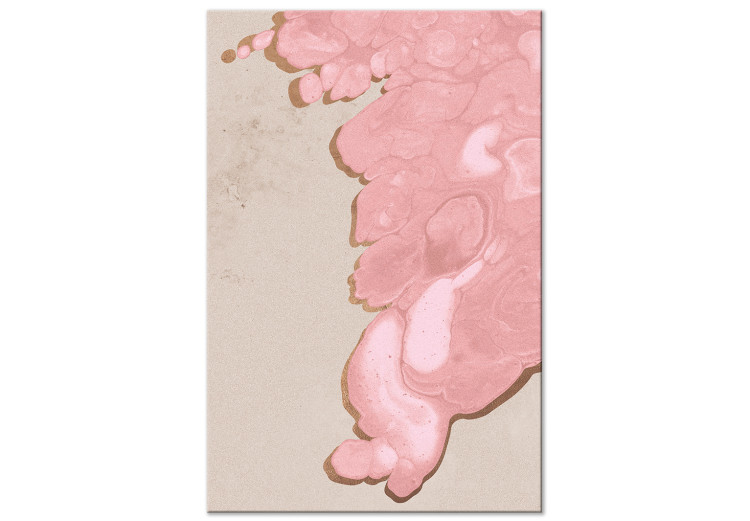 Canvas Pink quicksilver - an abstract color composition in pink and beige