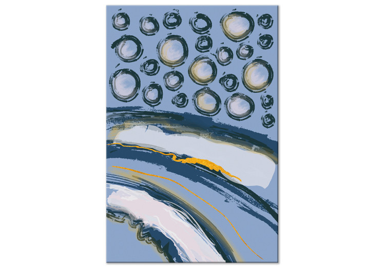 Canvas Painterly snowstorm - abstract illustration with artistic stains
