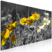 Tavla Gula vallmor på en grå äng - 5 delar foto med gula blommor 123058 additionalThumb 2