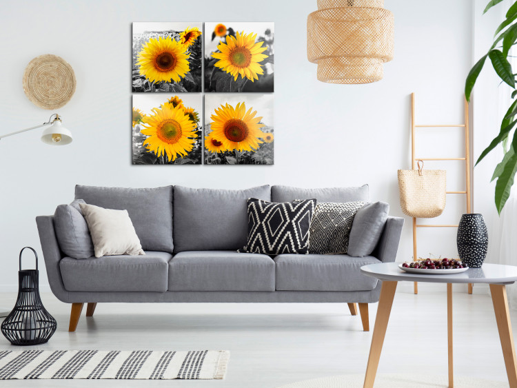 Canvas Print Sunflower Quartet (4 Parts) 124358 additionalImage 3