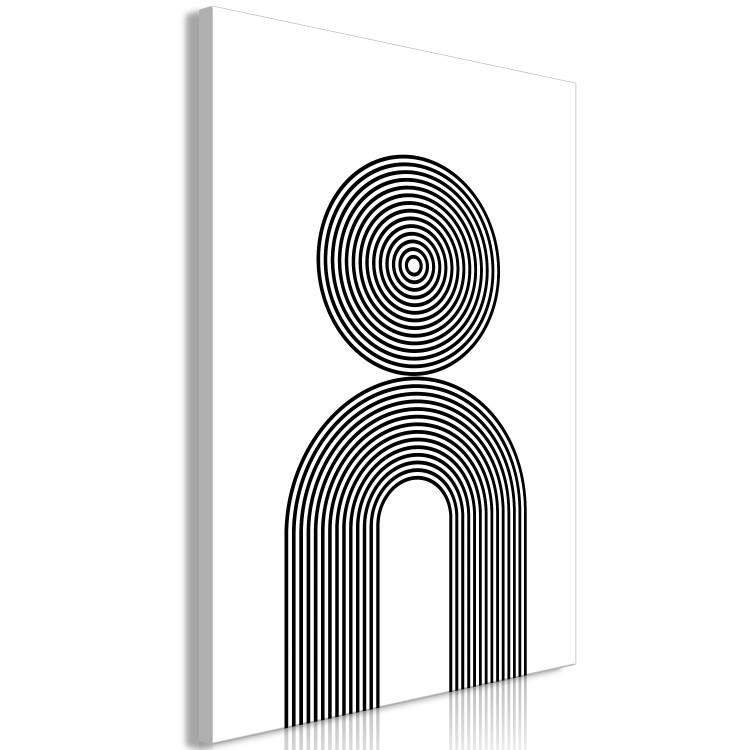 Canvas Hypnotic lines - black and white abstraction depicting circles 125658 additionalImage 2