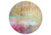 Round Canvas Colors of Changing Moods - Abstract Painted Graphics 148658