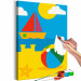 Obraz do malowania po numerach Dziecięca radość - zabawki, morze i żaglówka na plaży 149758 additionalThumb 4