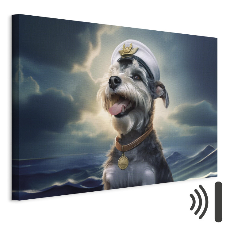 Canvastavla AI Dog Schnauzer - Portrait of a Fantasy Animal in the Role of a Sailor - Horizontal 150258 additionalImage 8