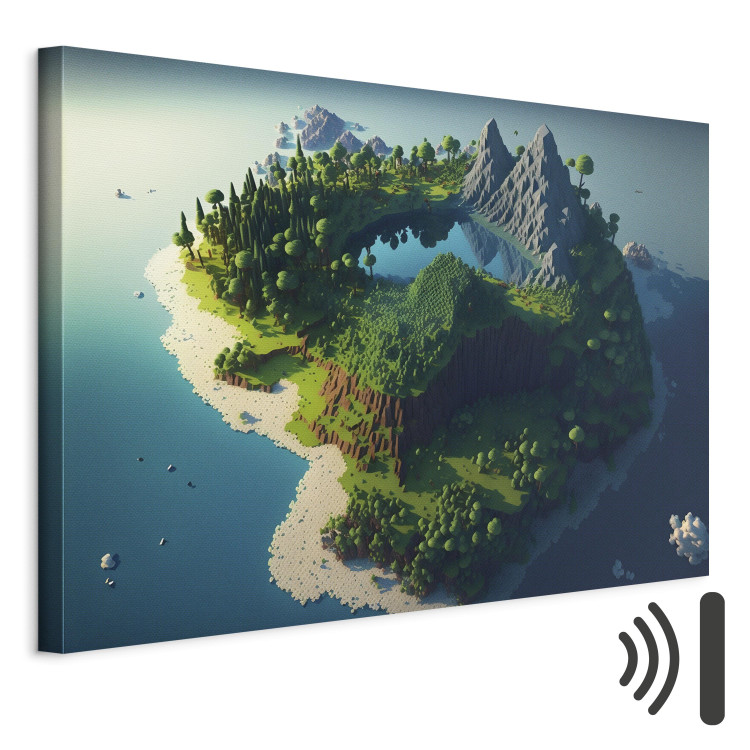Canvas Art Print Paradise at Sea - An Island Inspired by the Style of Computer Games 150658 additionalImage 8