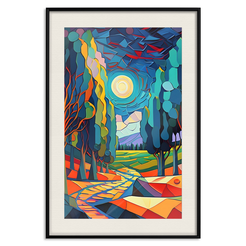 Plakat: Nowoczesny Krajobraz - Kolorowa Kompozycja Inspirowana Van Goghiem
