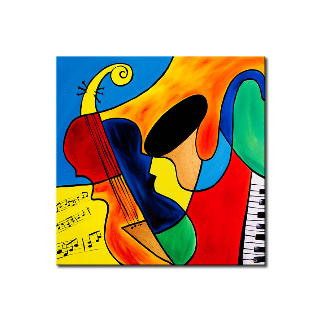 Pintura Música Em Notas (1 Peça) - Fantasia Colorida Com Instrumentos