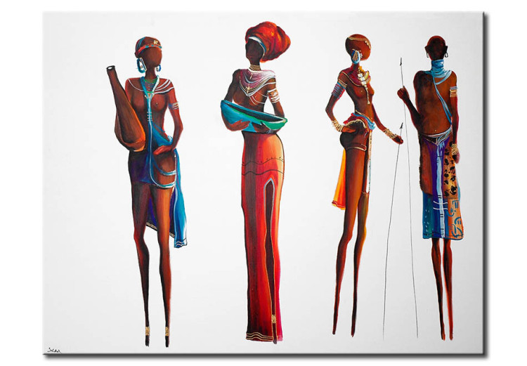 Quadro Tribo Africana (1 parte) - Tema étnico africano com figuras 47558