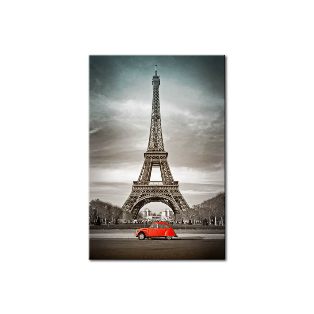 Obraz Czerwony Samochód I Paryż