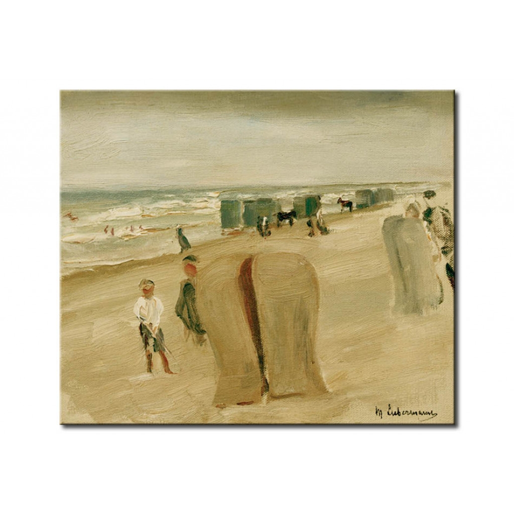 Schilderij  Max Liebermann: Strand Mit Strandkörben