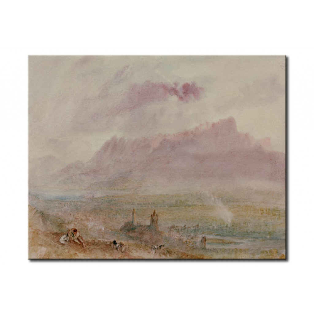 Schilderij  William Turner: The Town An Lake Of Thun