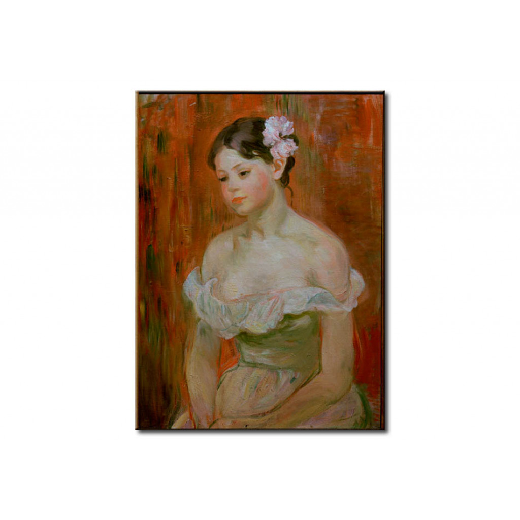Schilderij  Berthe Morisot: Jeune Fille En Décolleté Ou La Fleur Aux Cheveux