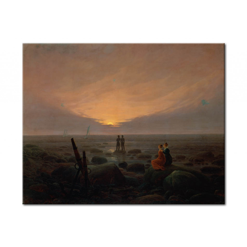 Schilderij  Caspar David Friedrich: Moon Rising Over The Sea