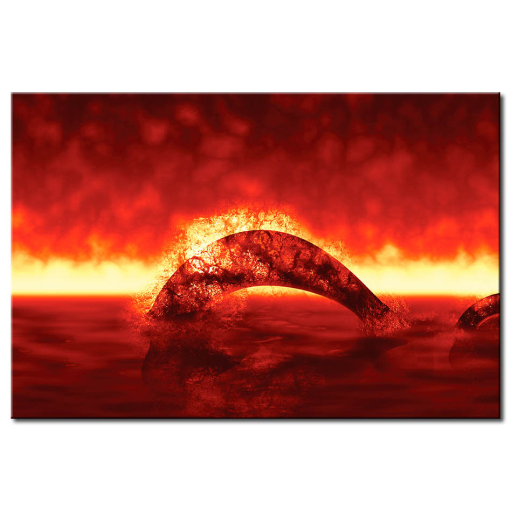 Schilderij  Abstract: Reis Naar Het Binnenste Van De Aarde - Vuur