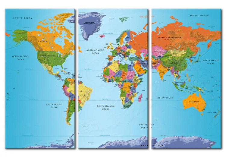 Obraz na płótnie Mapa świata: Kolorowa nuta