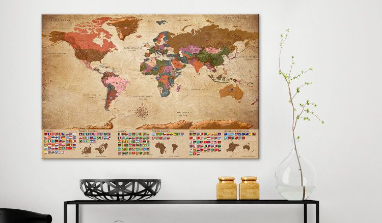 Ozdobna tablica korkowa Mapa świata: Retro stylizacja [Mapa korkowa] 98058 additionalImage 8