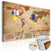 Ozdobna tablica korkowa Mapa świata: Retro stylizacja [Mapa korkowa] 98058