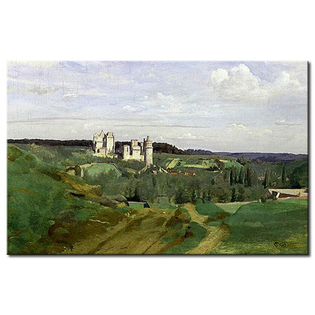Schilderij  Jean-Baptiste-Camille Corot: View Of The Chateau De Pierrefonds