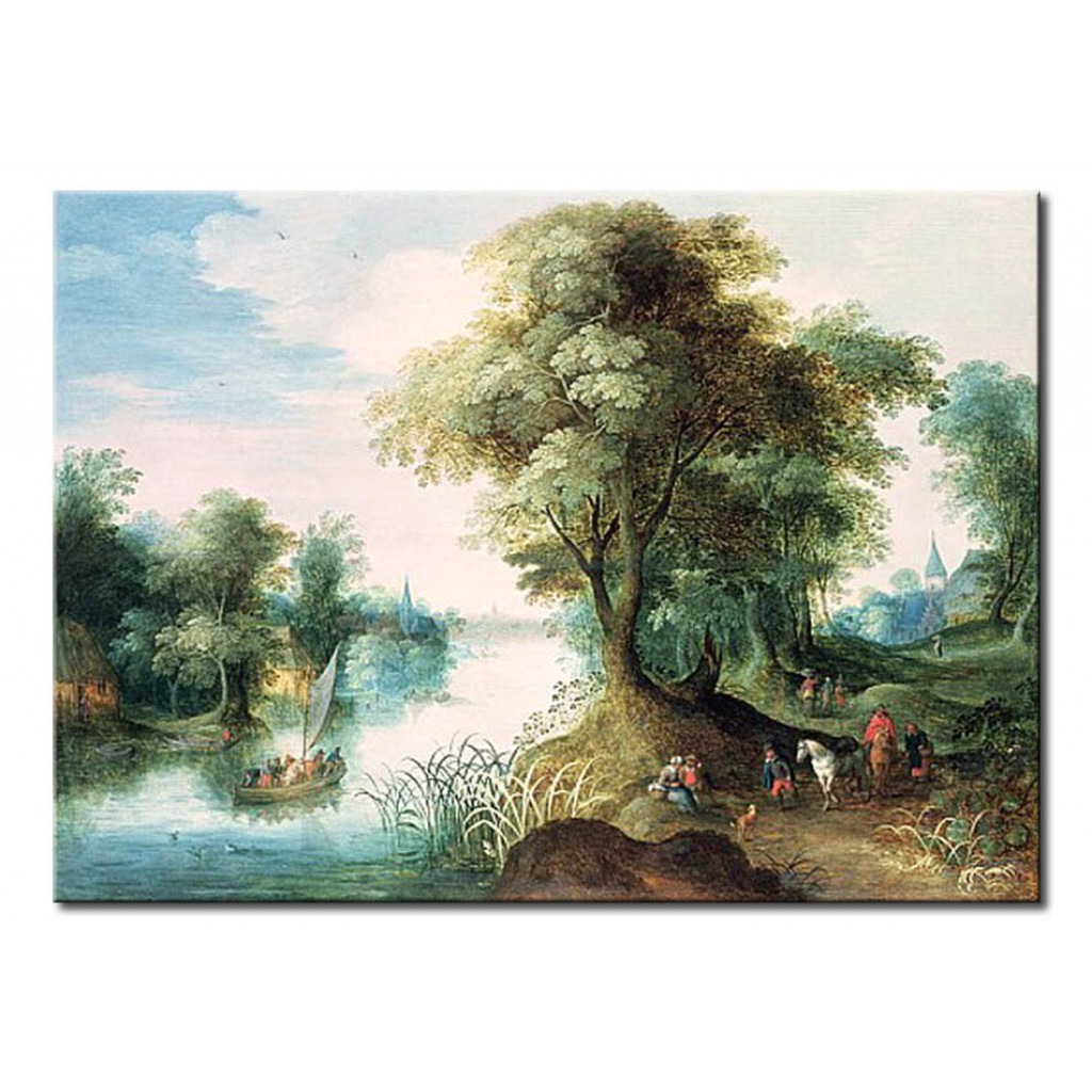 Schilderij  Jan Brueghel De Oudere: River Landscape