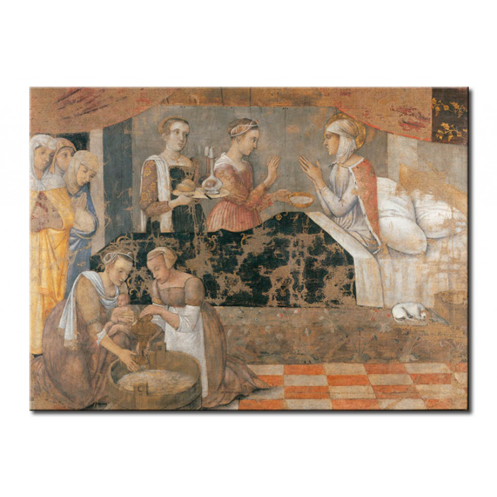 Schilderij  Gentile Bellini: Birth Of Mary