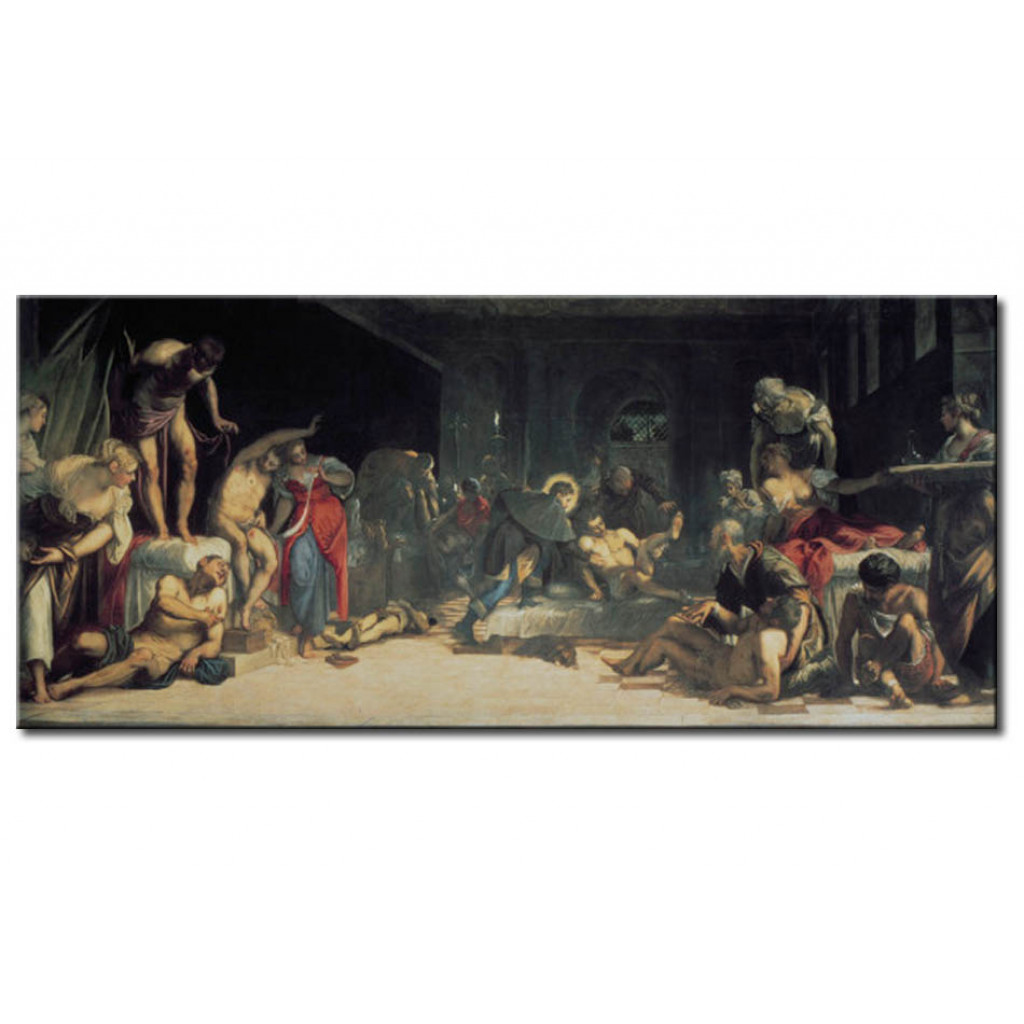 Schilderij  Tintoretto: St.Roche Healing Victims Of The Plague