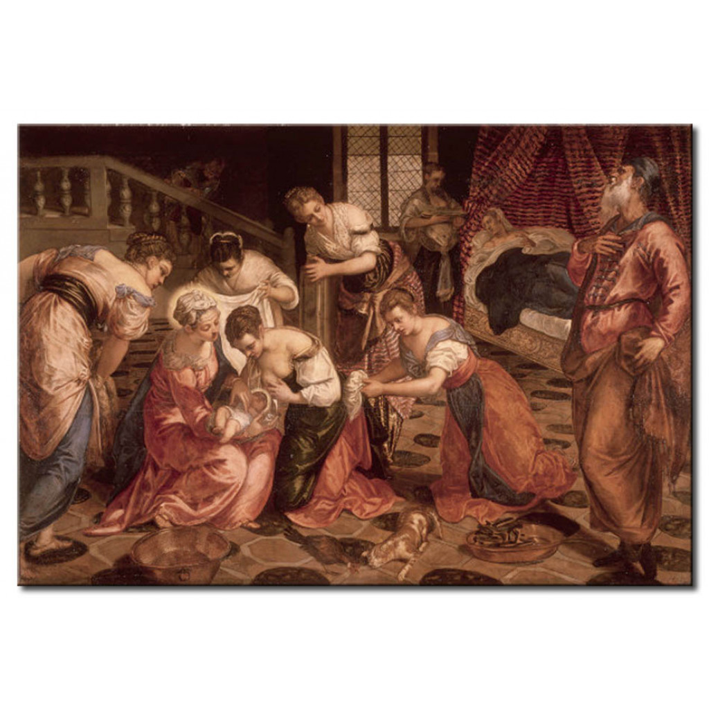Schilderij  Tintoretto: The Birth Of John The Baptist