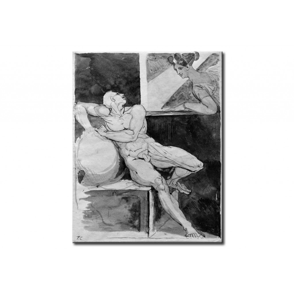Schilderij  Johann Heinrich Füssli: Delilah Visits Samson In The Prizon In Gaza