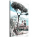 Obraz Widok z wybrzeża Amalfi - krajobraz morski z wysokim drzewem  135868 additionalThumb 2