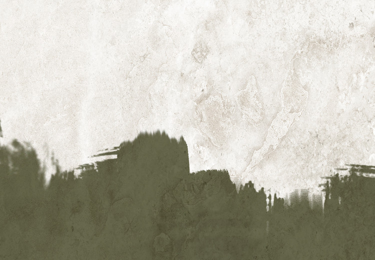Carta da parati moderna Bordo forestale e neve - Composizione astratta bicolore in tonalità di bianco e verde 138168 additionalImage 4