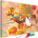Obraz do malowania po numerach Daleki skok - polujący pies na kolorowym tle z kwiatami 144768 additionalThumb 7