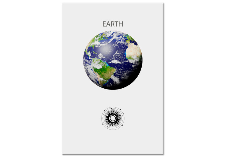 Canvas Art Print Green Planet II - Earth, Abstract Composition with the Solar System 146468