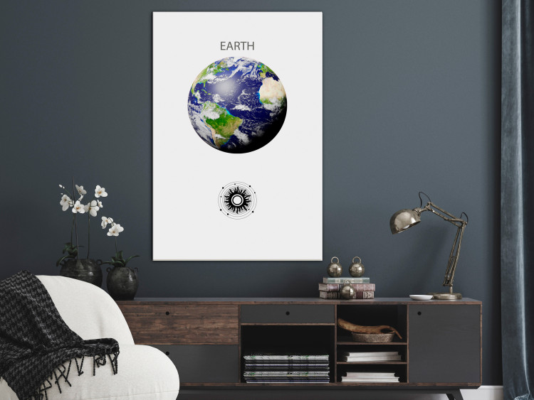 Canvas Art Print Green Planet II - Earth, Abstract Composition with the Solar System 146468 additionalImage 3