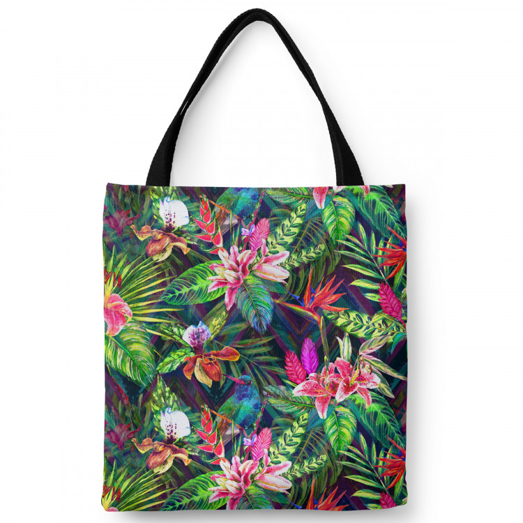 Shoppingväska Psychedelic flowers - floral motif in intensive colours 147568