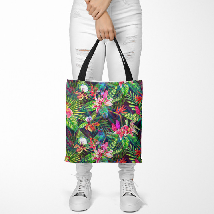 Shoppingväska Psychedelic flowers - floral motif in intensive colours 147568 additionalImage 2