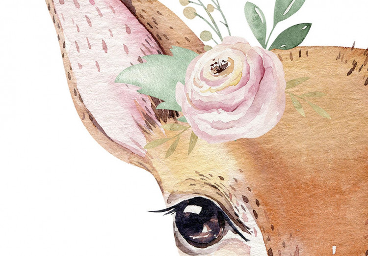 Quadro rotondo Embarrassed Pet - Smiling Deer With a Small Bouquet 148668 additionalImage 2