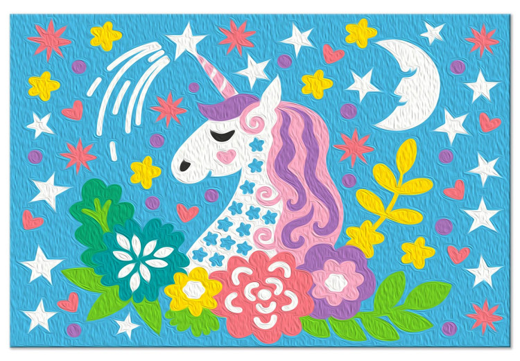 Painting Kit for Children Majestic Unicorn - Profile of a Friendly Pet Against Stars 149768 additionalImage 6