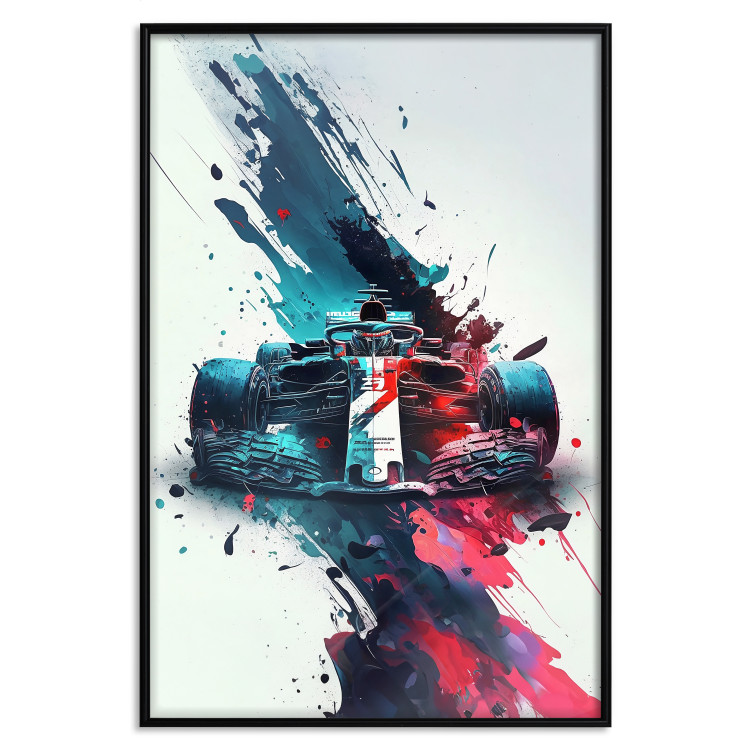 Poster Formula 1 - Racing Car in Blots of Paint