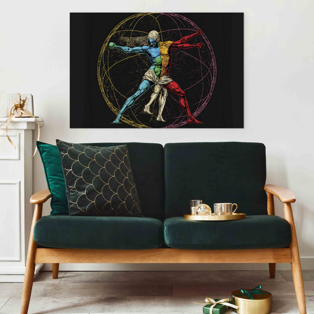 Pintura The Vitruvian Athlete - A Composition Inspired By Da Vinci’s Work